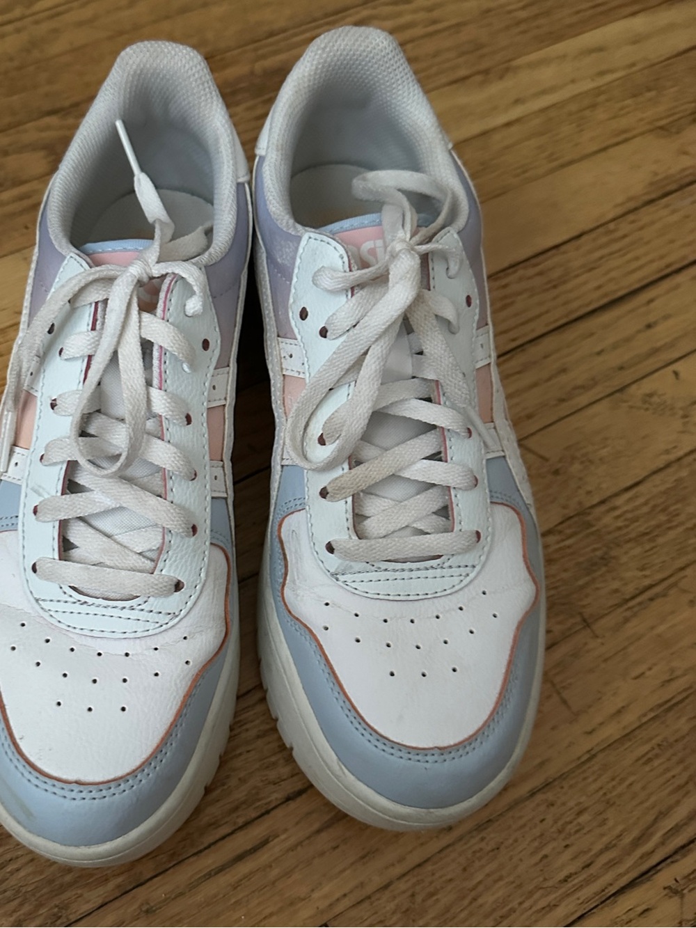 ASICS platform Sneakers with Pastel Blue & Pink Accents